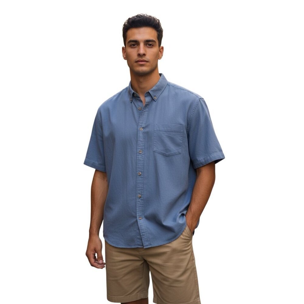 Banana Republic Mens Slim Fit Button Down Shirt~Size Large~Blue Cotton L12 12